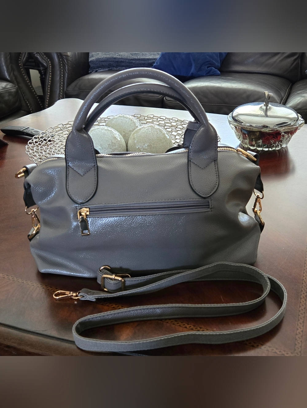 Classic Women's Satchel Handbag - Gray